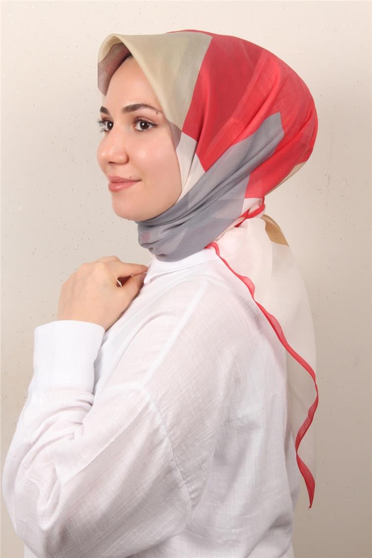 Coton & Silk Eşarp 3647-1 Kırmızı
