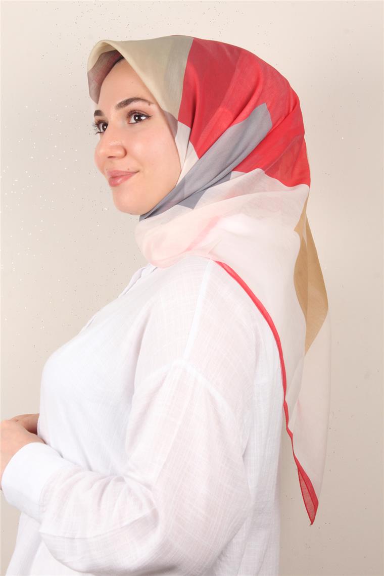 Coton & Silk Eşarp 3647-1 Kırmızı