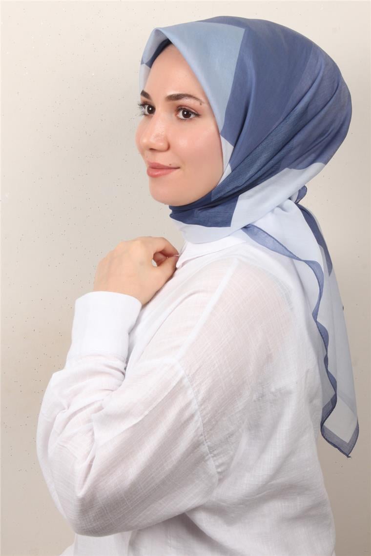 Coton & Silk Eşarp 3647-4 Mavi 