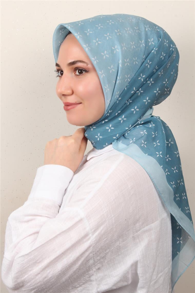 Coton & Silk Eşarp 3645-13 Turkuaz