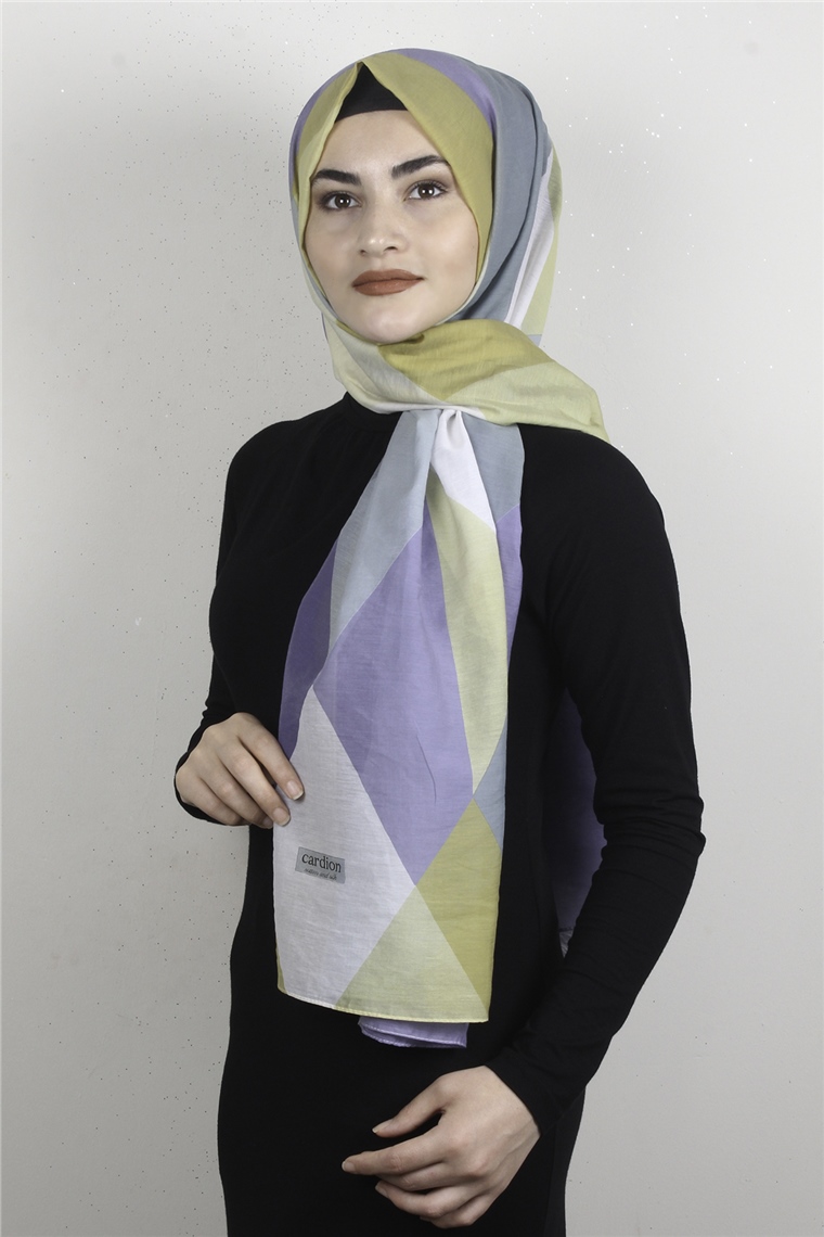 Cotton & Silk Şal 3632-11 Leylak-Mint