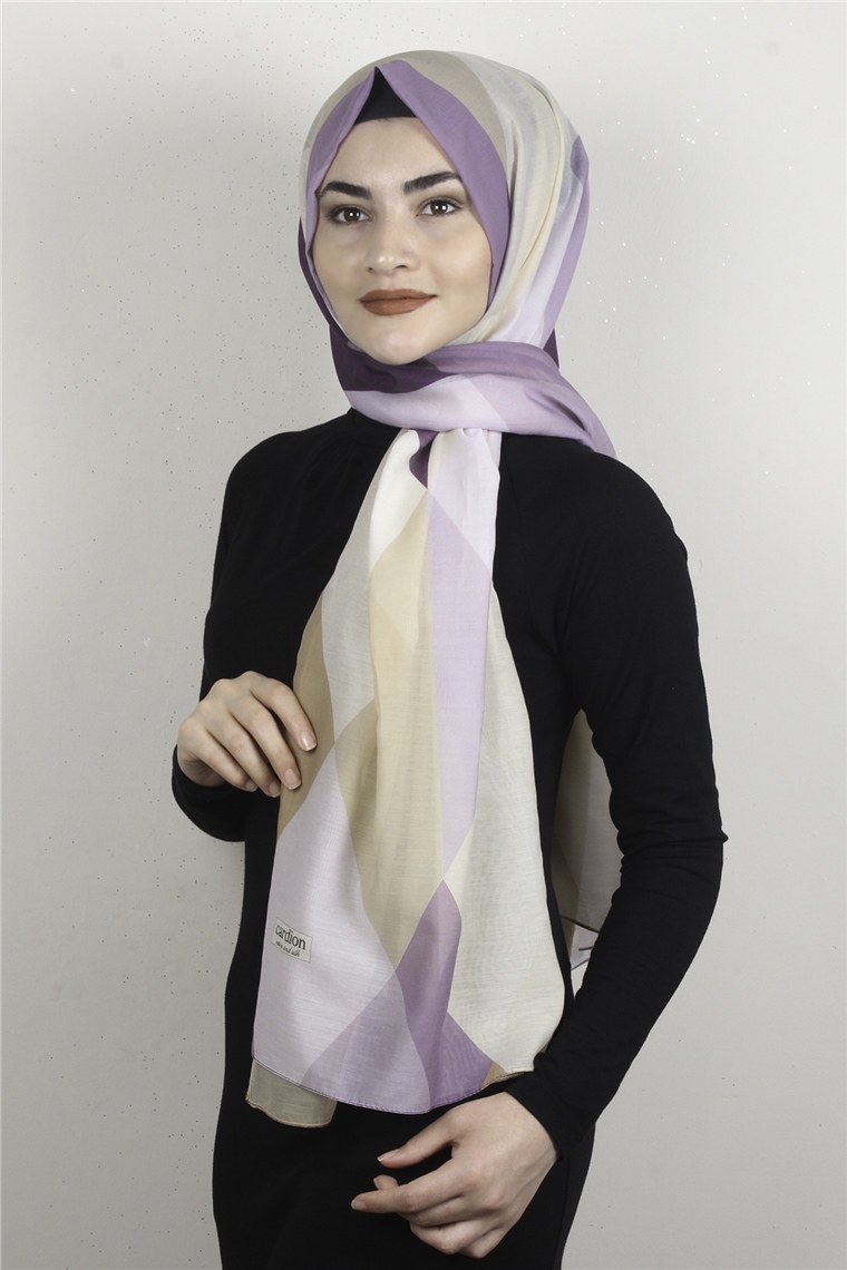 Cotton & Silk Şal 3632-3 Lila