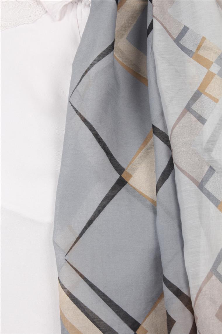 Cotton & Silk Şal 3640-8 Gri