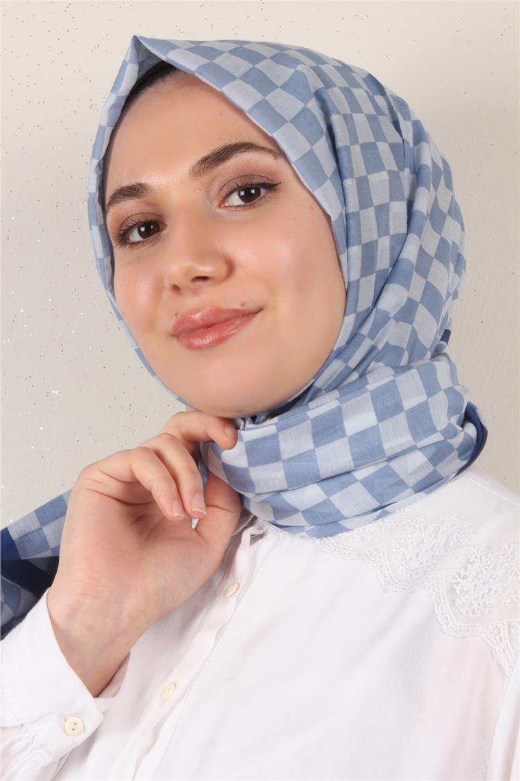 Cotton & Silk Şal 3641-1 Mavi