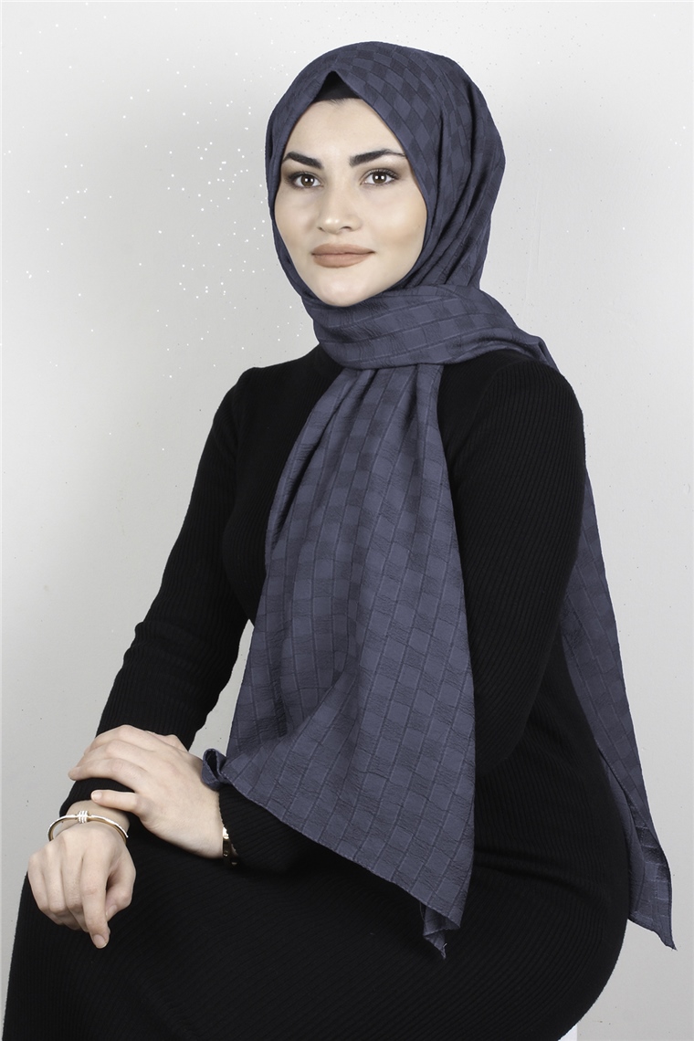 Dama Desen Şal 1790-10 Füme