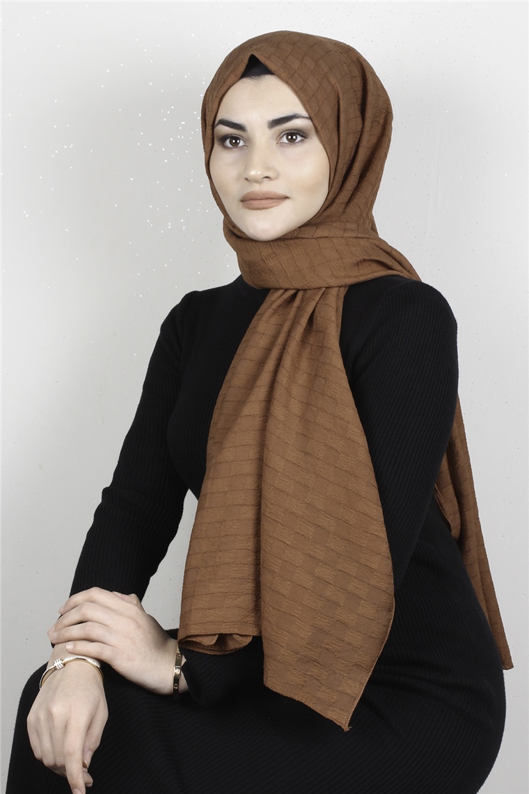 Dama Desen Şal 1790-13 Kiremit