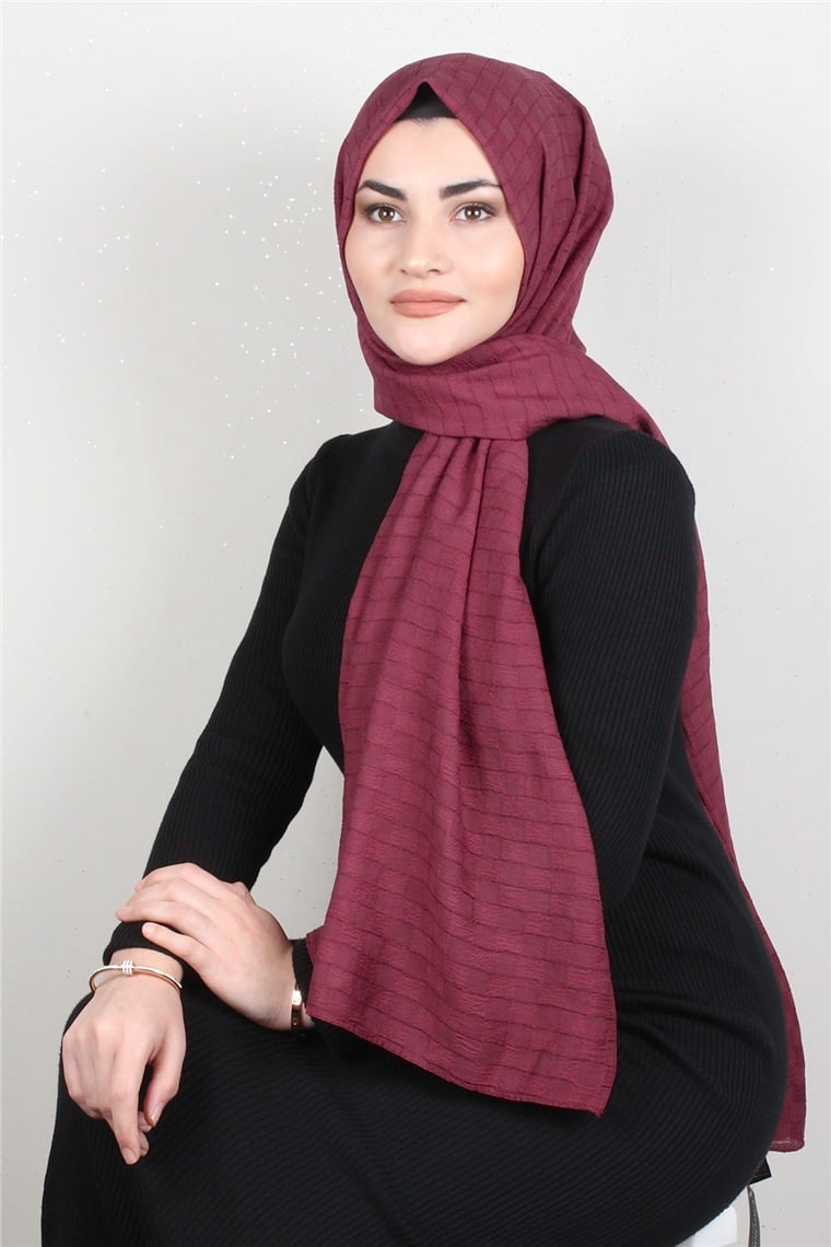 Dama Desen Şal 1790-15 Vişne Çürüğü