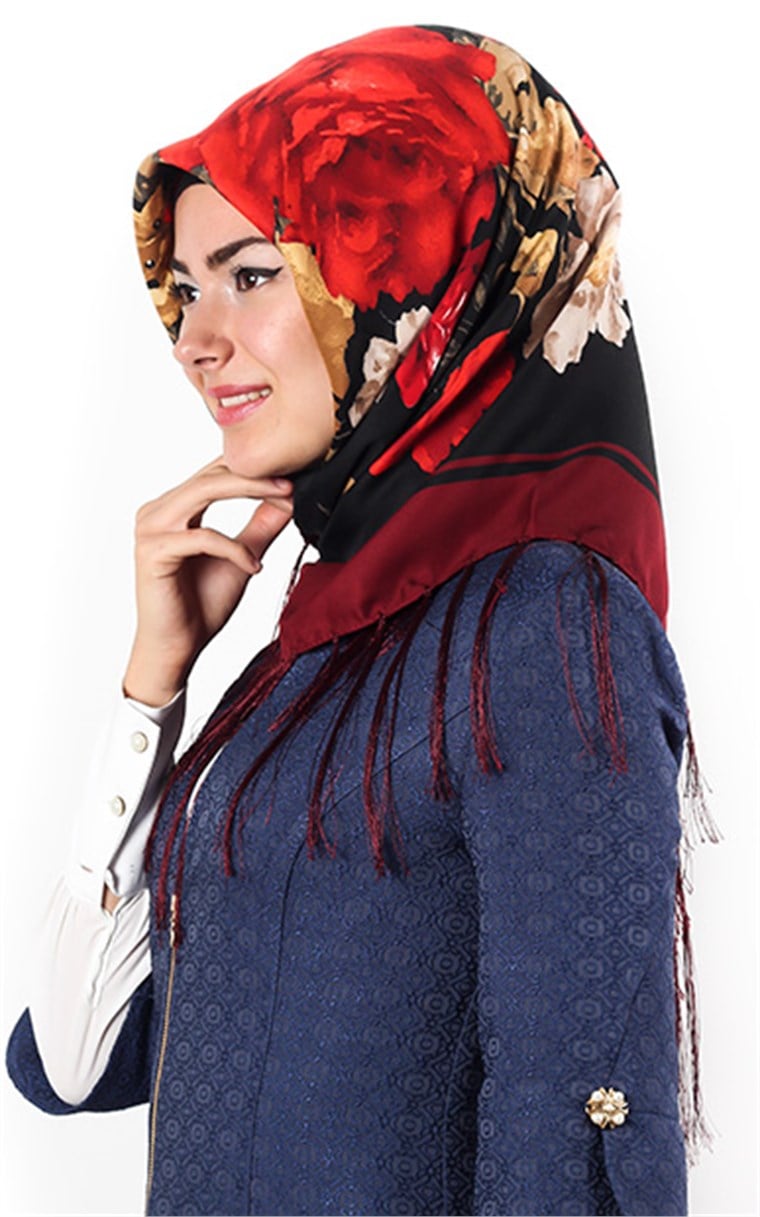 111-0012-12 PİRAMİT PÜSKÜLLÜ EŞARP