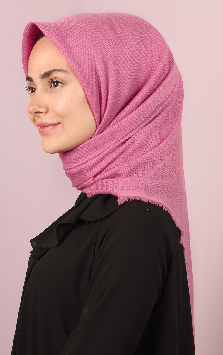 Desenli Fileli Coton Eşarp 1715-7