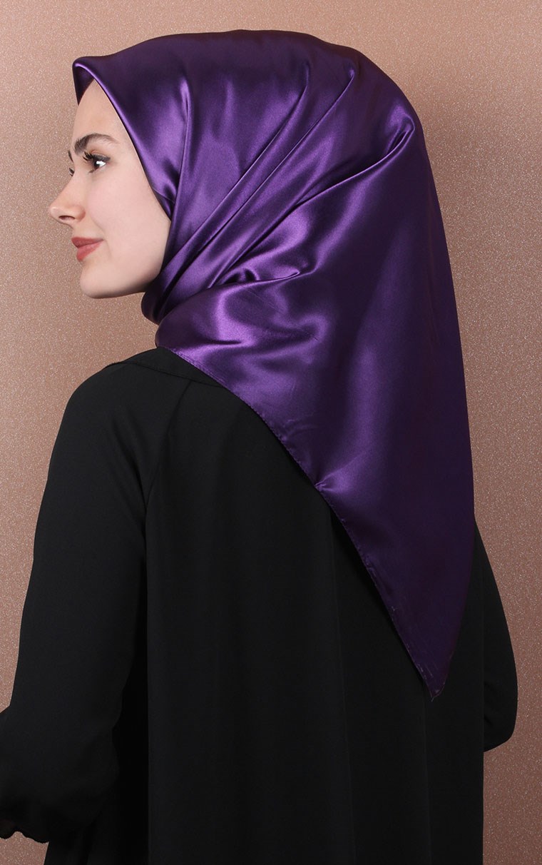 Düz Renk Saten Eşarp 1041-1