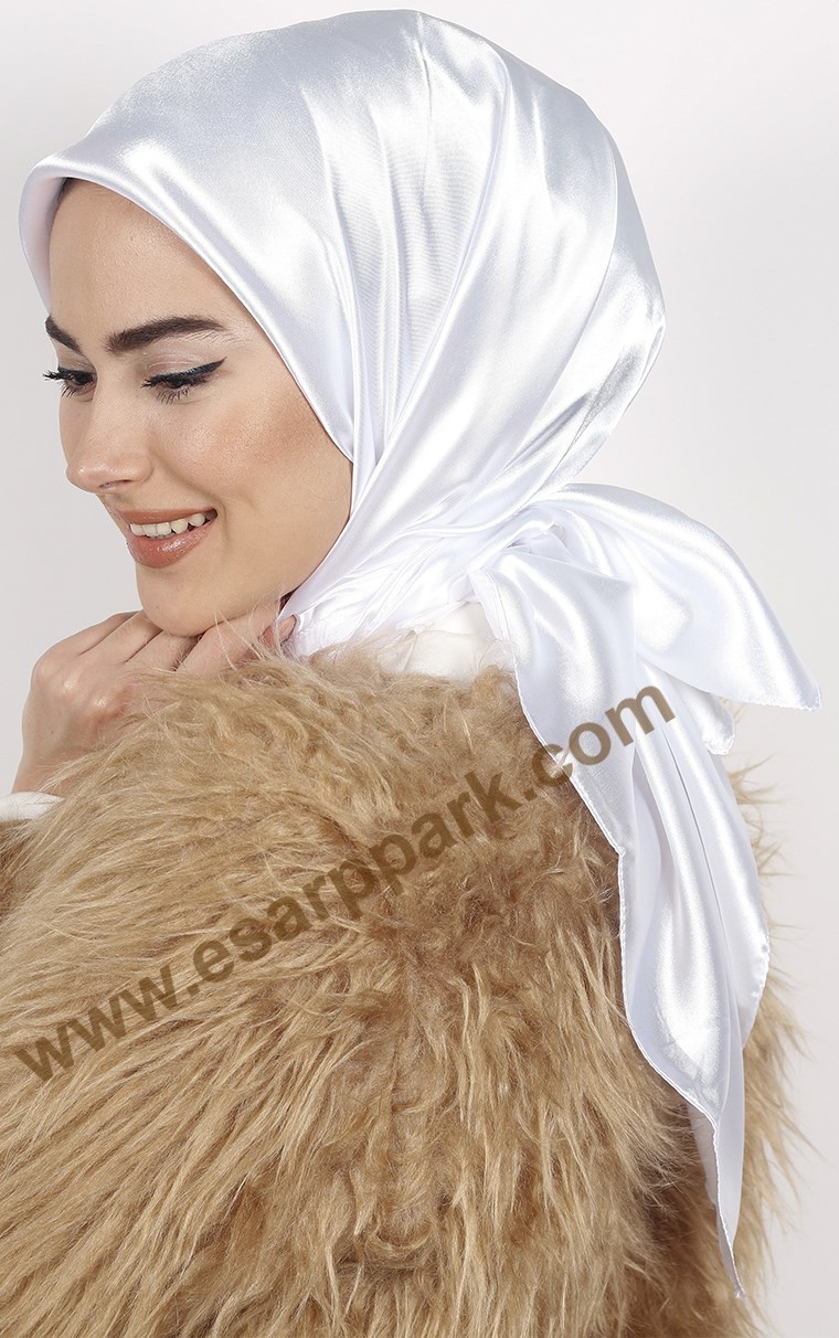 Düz Renk Saten Eşarp 1041-19