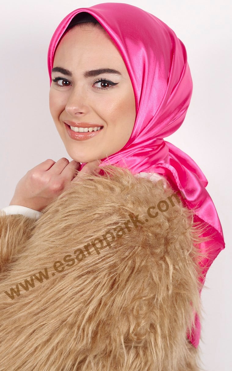 Düz Renk Saten Eşarp 1041-21