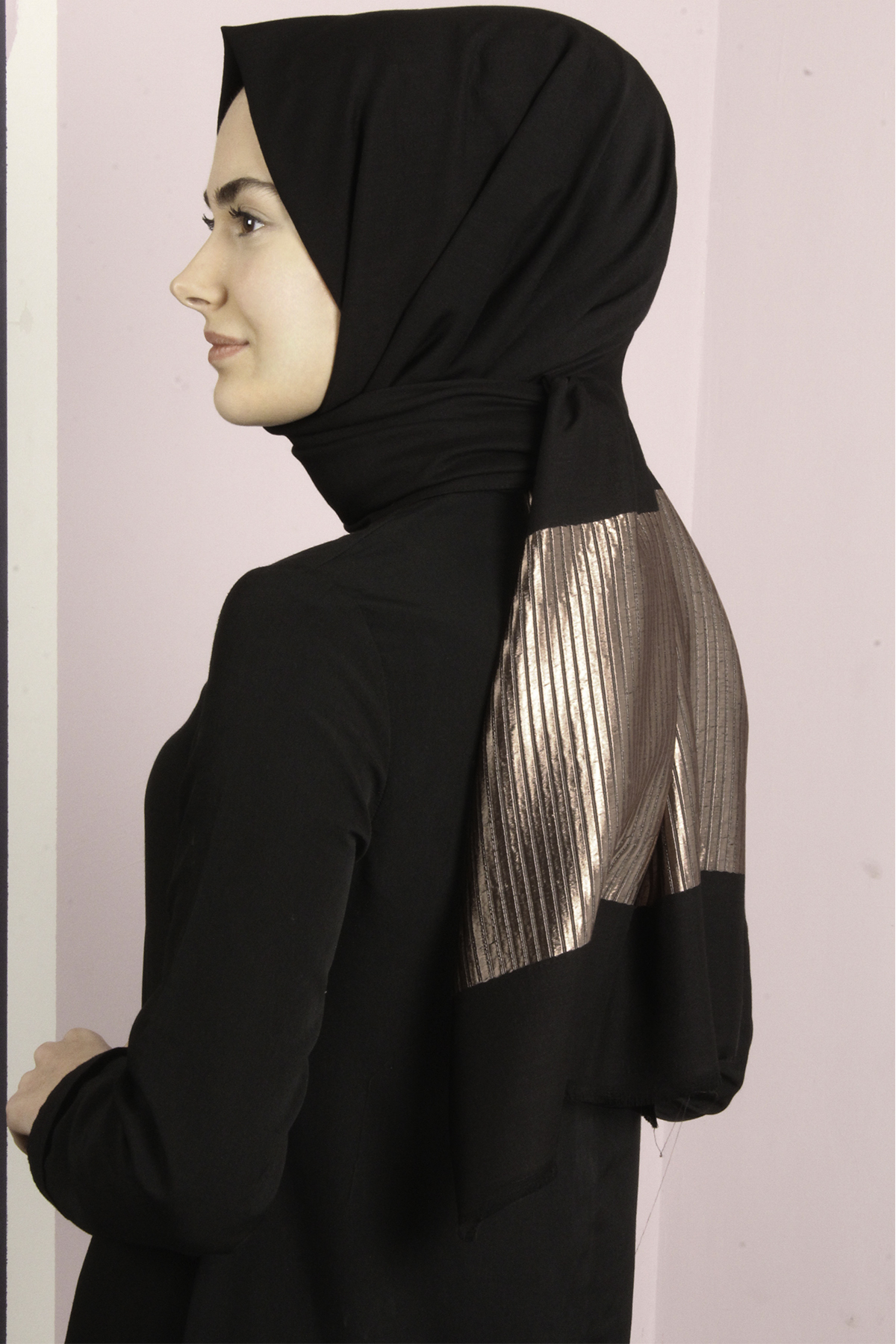 Elegance Şal 2802-5 Siyah-Sütlü Kahve