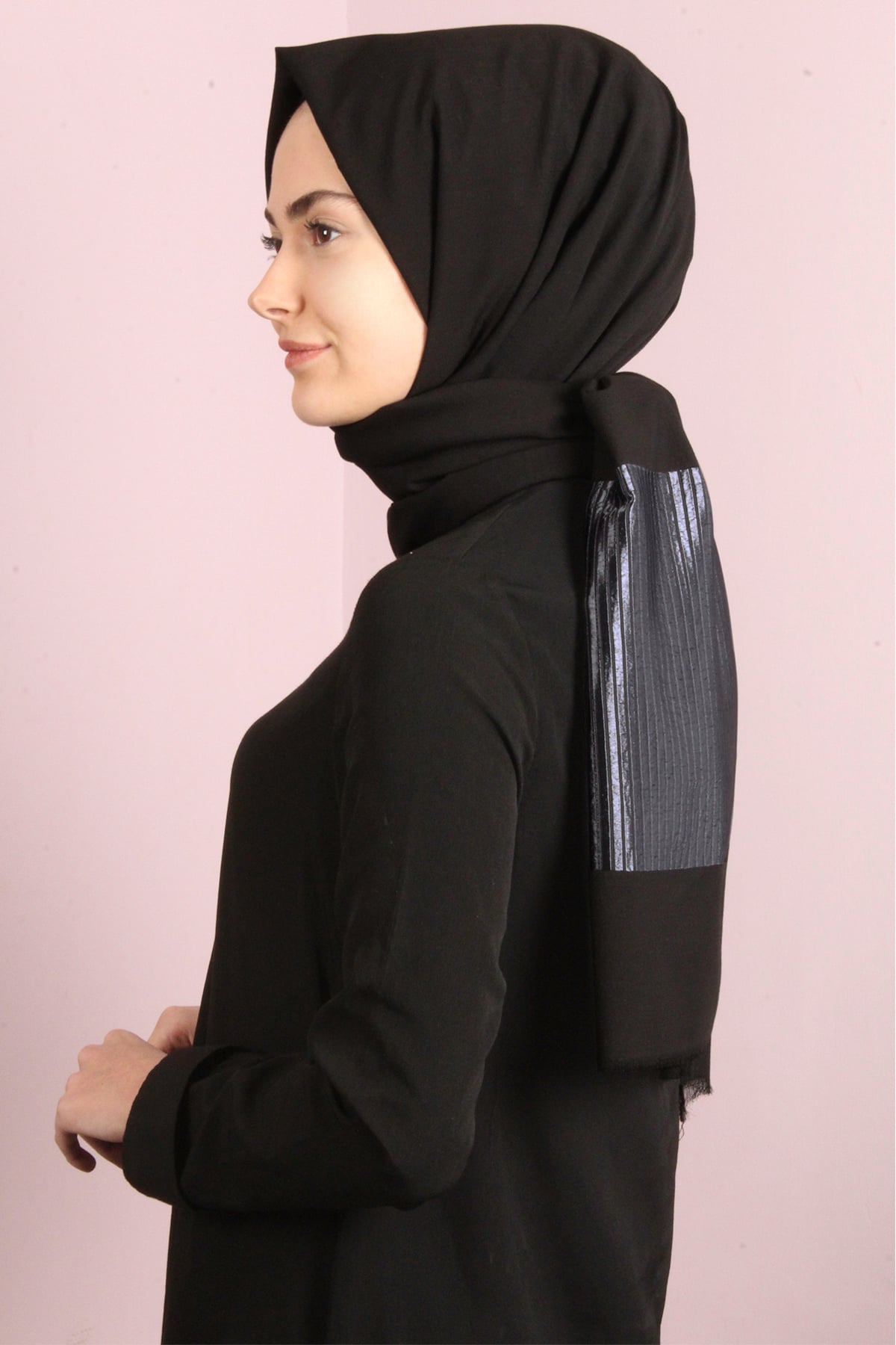 Elegance Şal 2802-7 Siyah-Füme