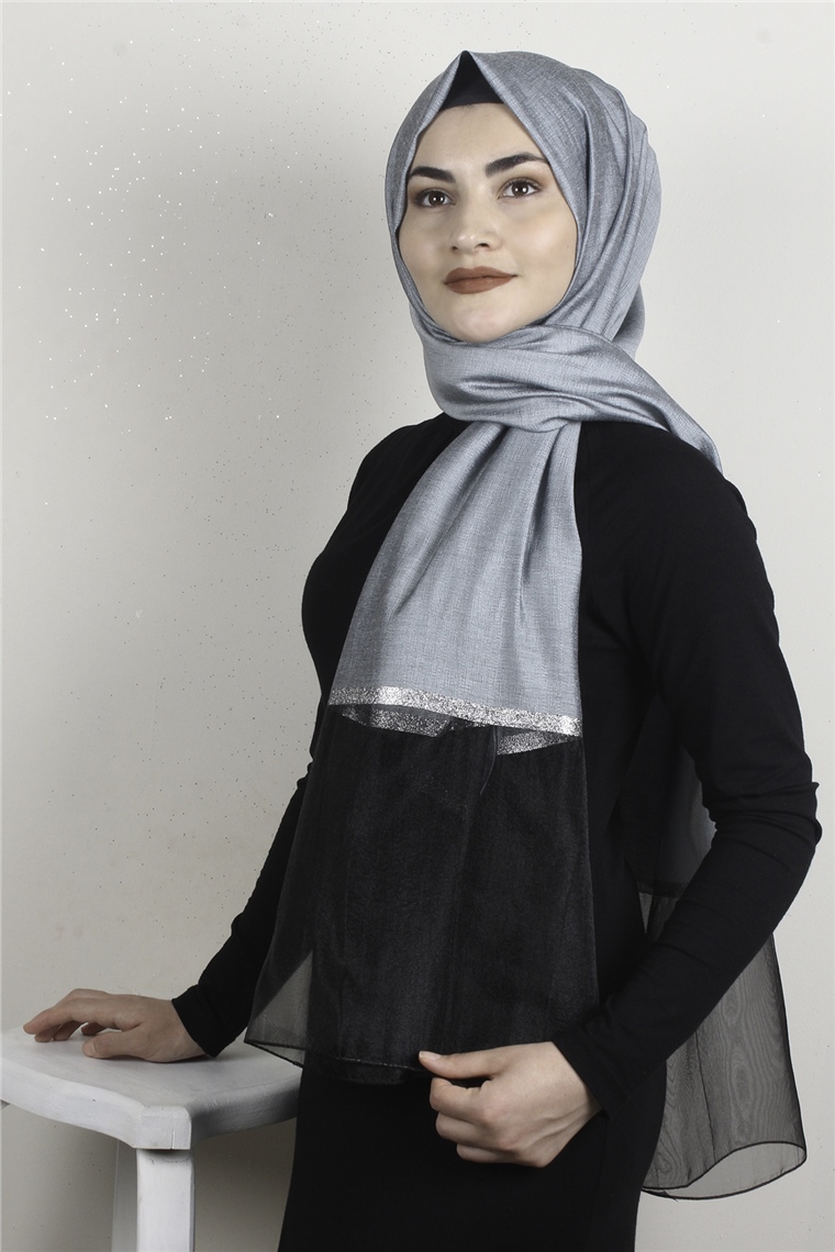 Elenora Şal 1905-24 Gümüş-Siyah