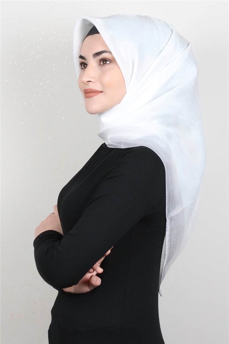 Elizya Simli Eşarp 3009-23 Beyaz