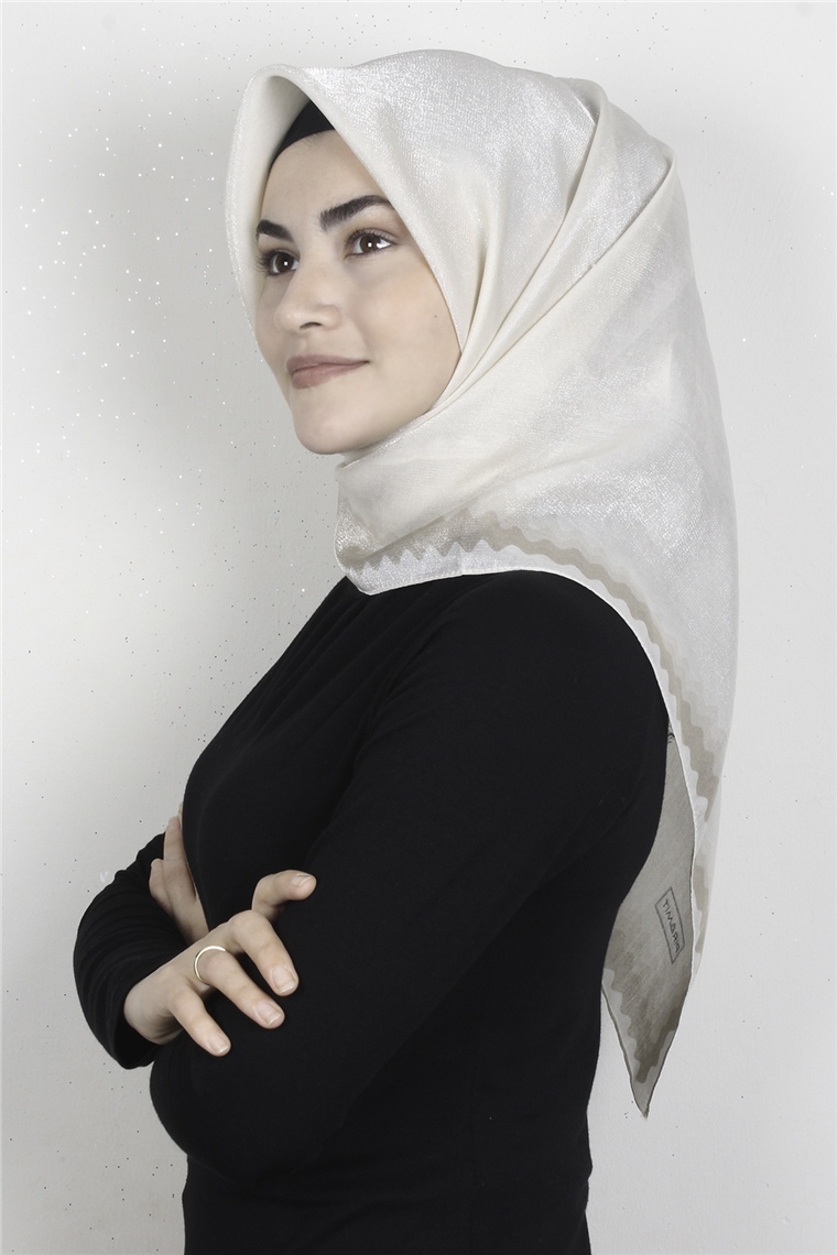 Elizya Simli Eşarp 4008-10 Kemik