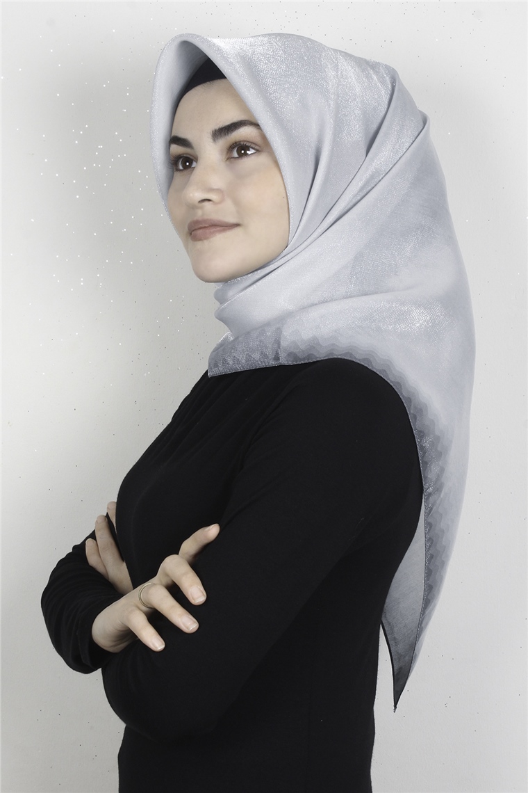 Elizya Simli Eşarp 4008-18 Gümüş