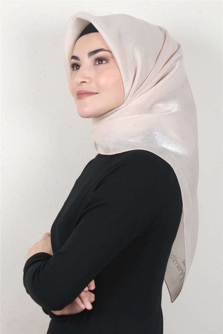 Elizya Simli Eşarp 4009-7 Açık Bej