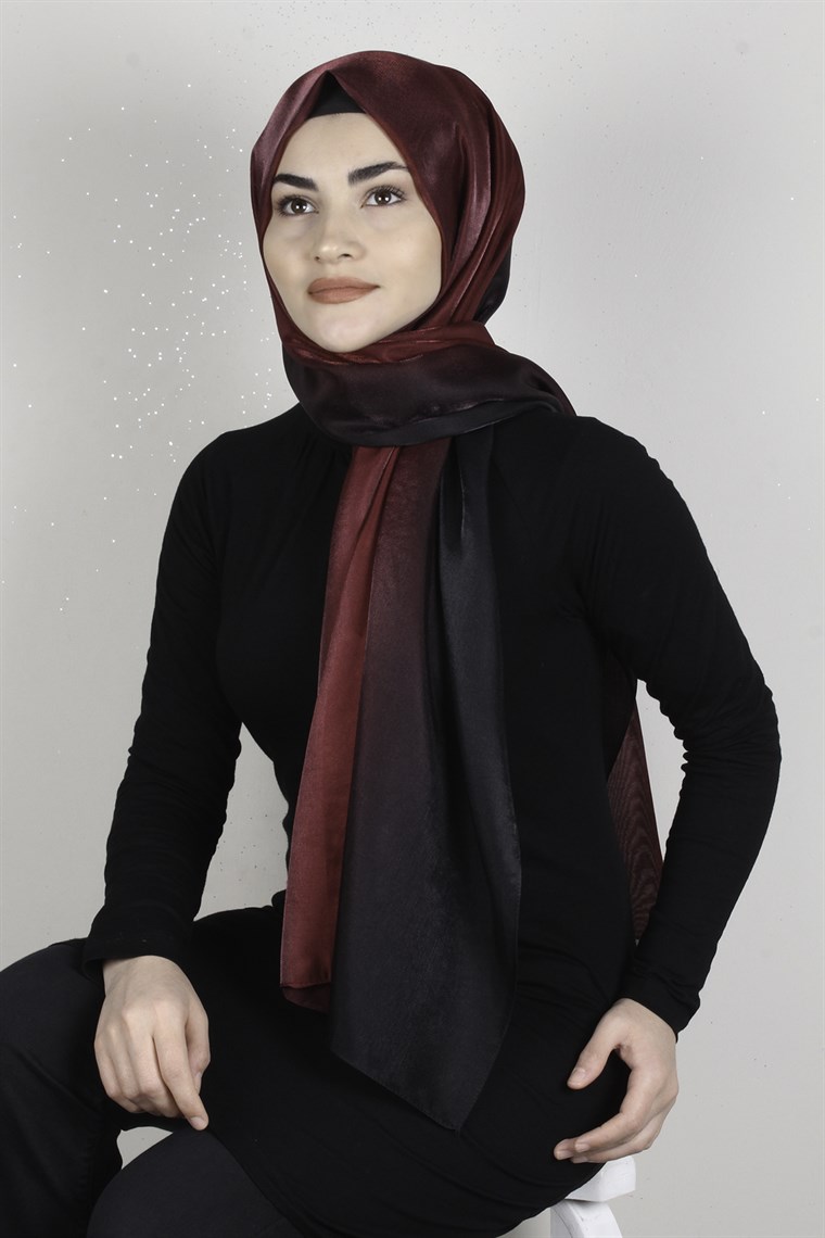 Elizya Simli Şal 4000-22 Bordo-Siyah