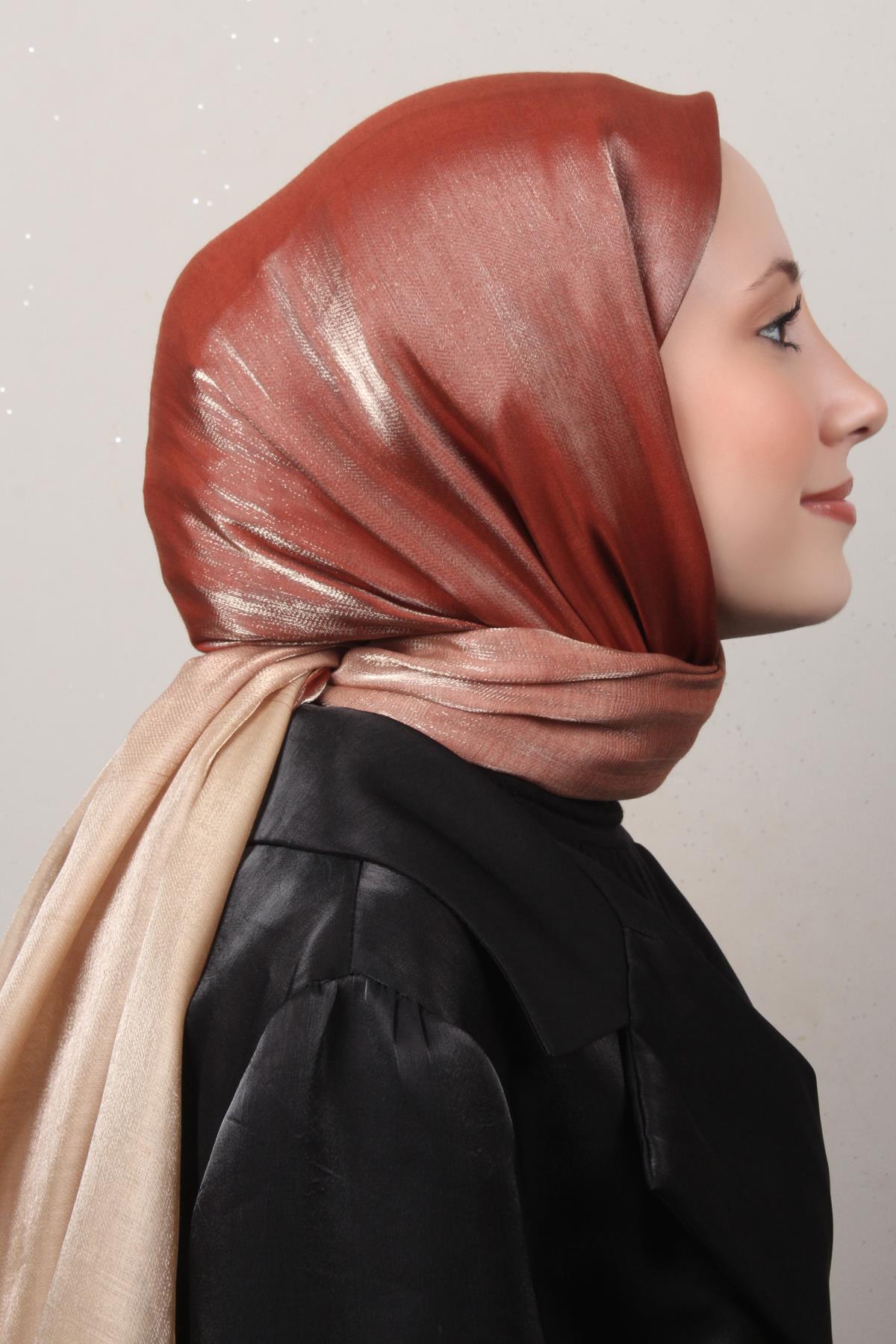 Eşarppark Degrade Abiye Şal 5803-5 Taba 