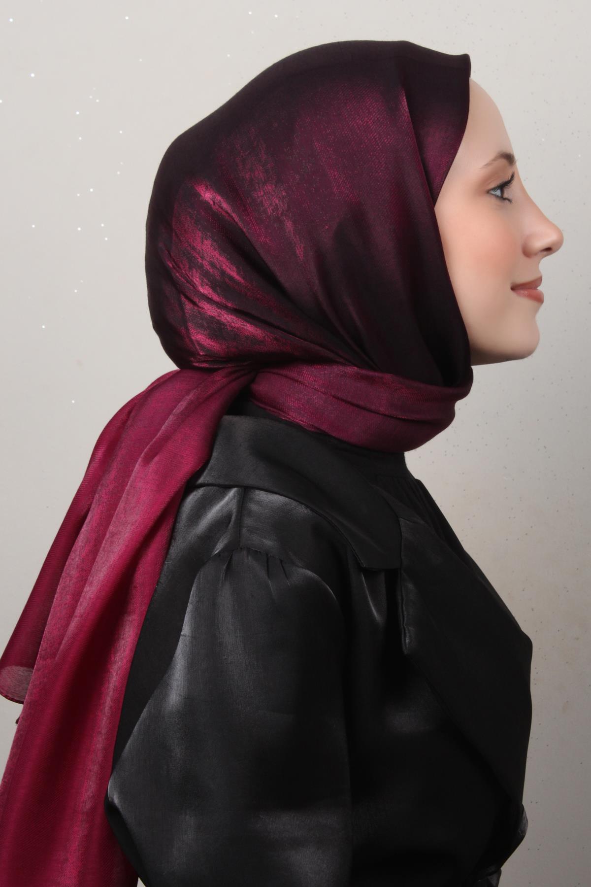 Eşarppark Degrade Abiye Şal 5803-7 Vişne 