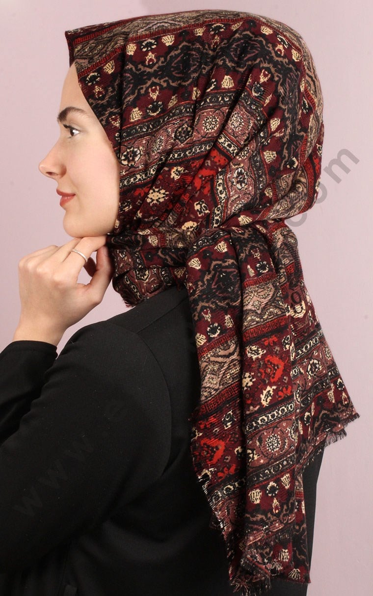 Etnik Desen Fileli Şal 1225-14