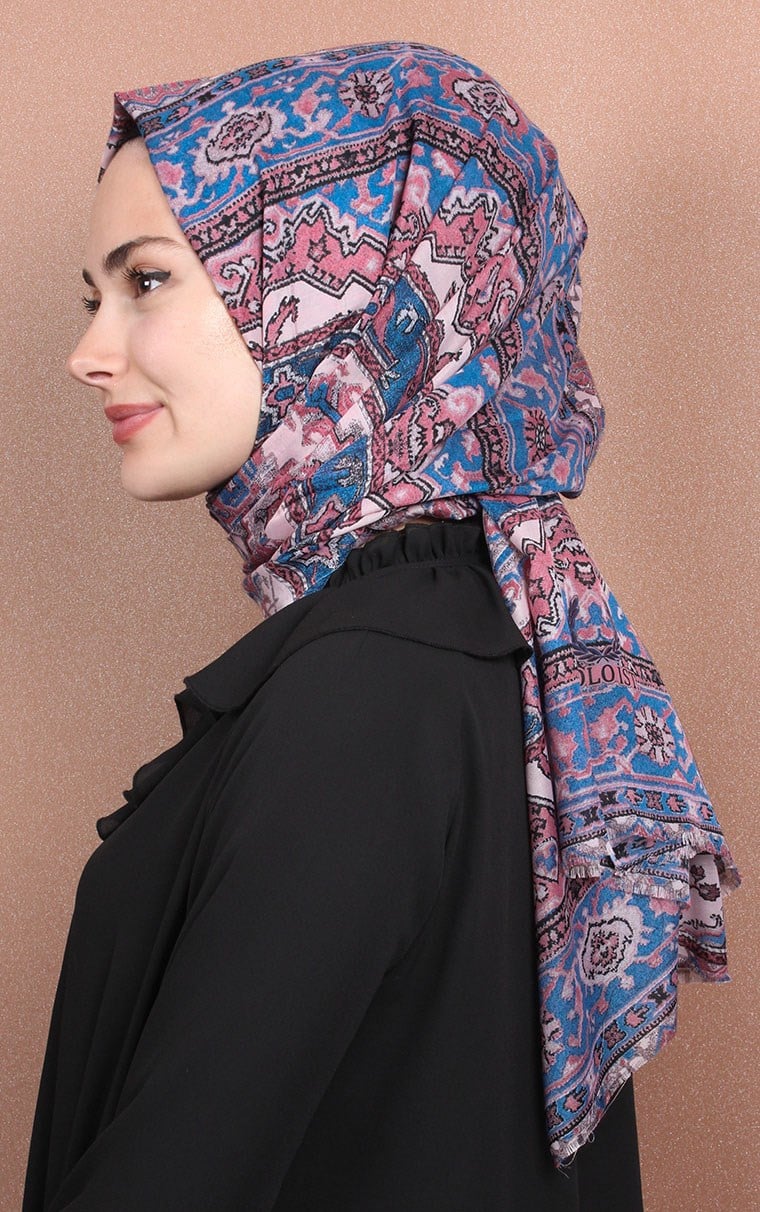 Etnik Desen Fileli Şal 1225-58
