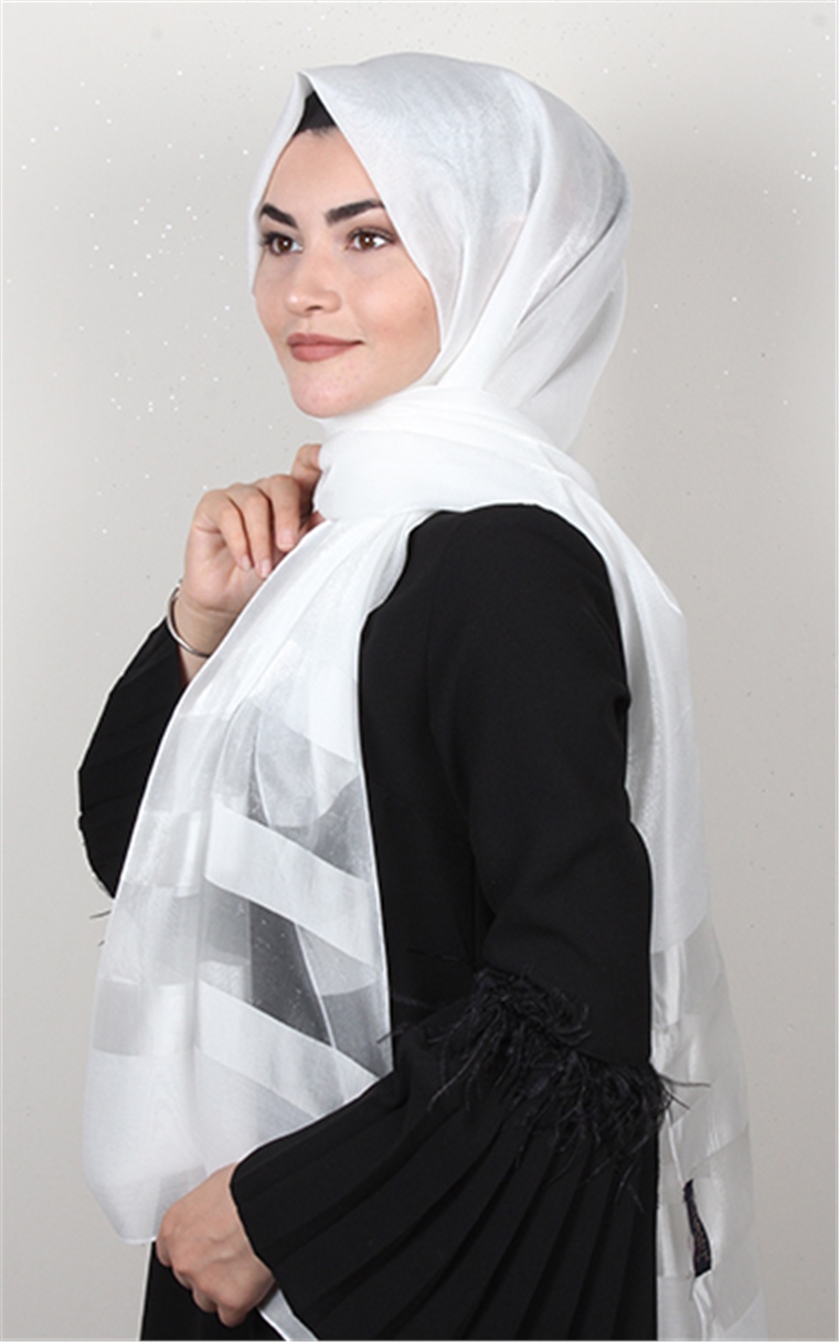 Exclusive Şal 3073-13 Beyaz 