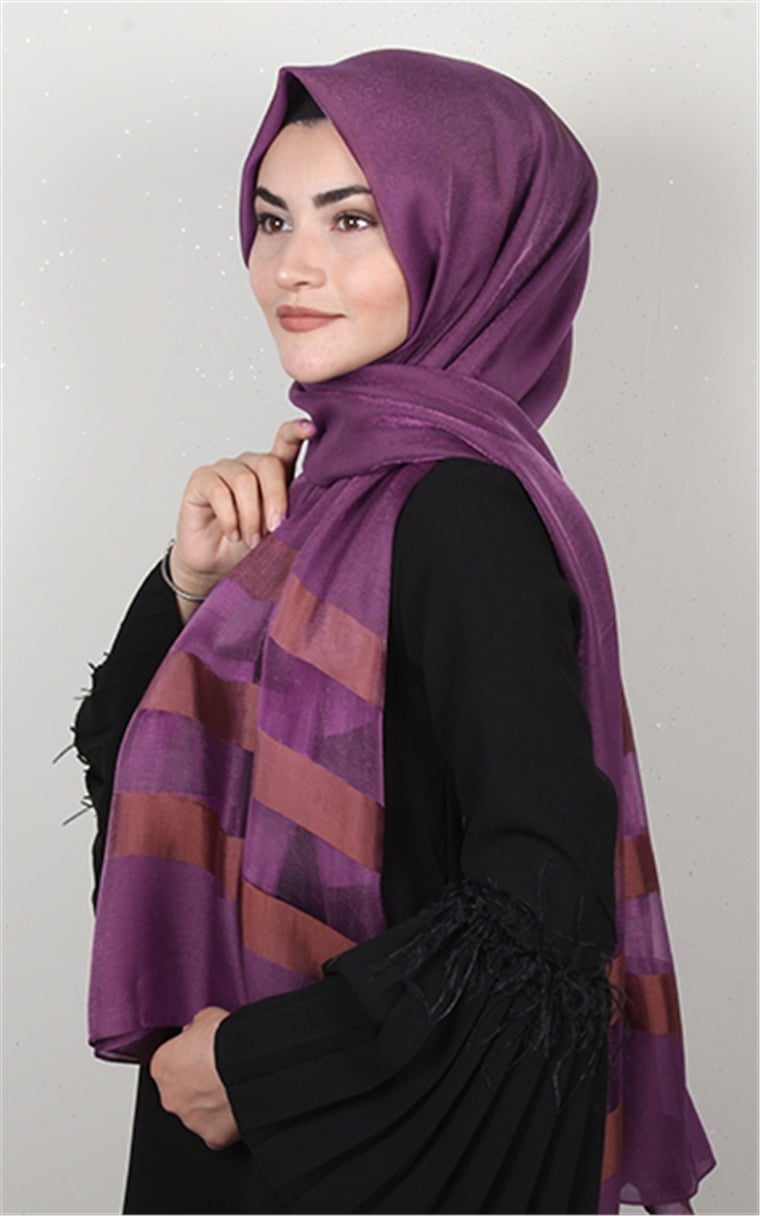 Exclusive Şal 3073-18 Mor