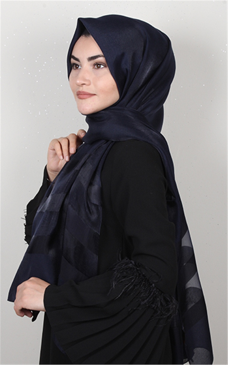 Exclusive Şal 3073-6 Lacivert