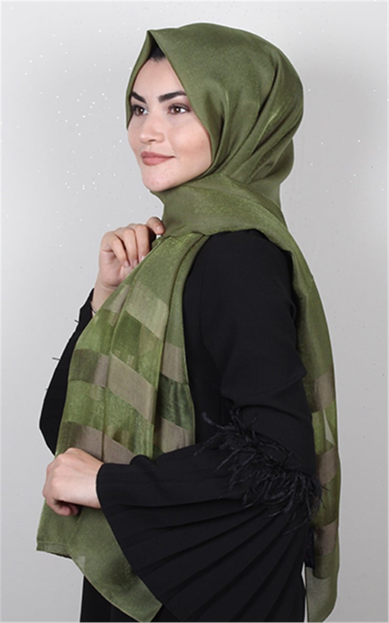 Exclusive Şal 3073-7 Haki