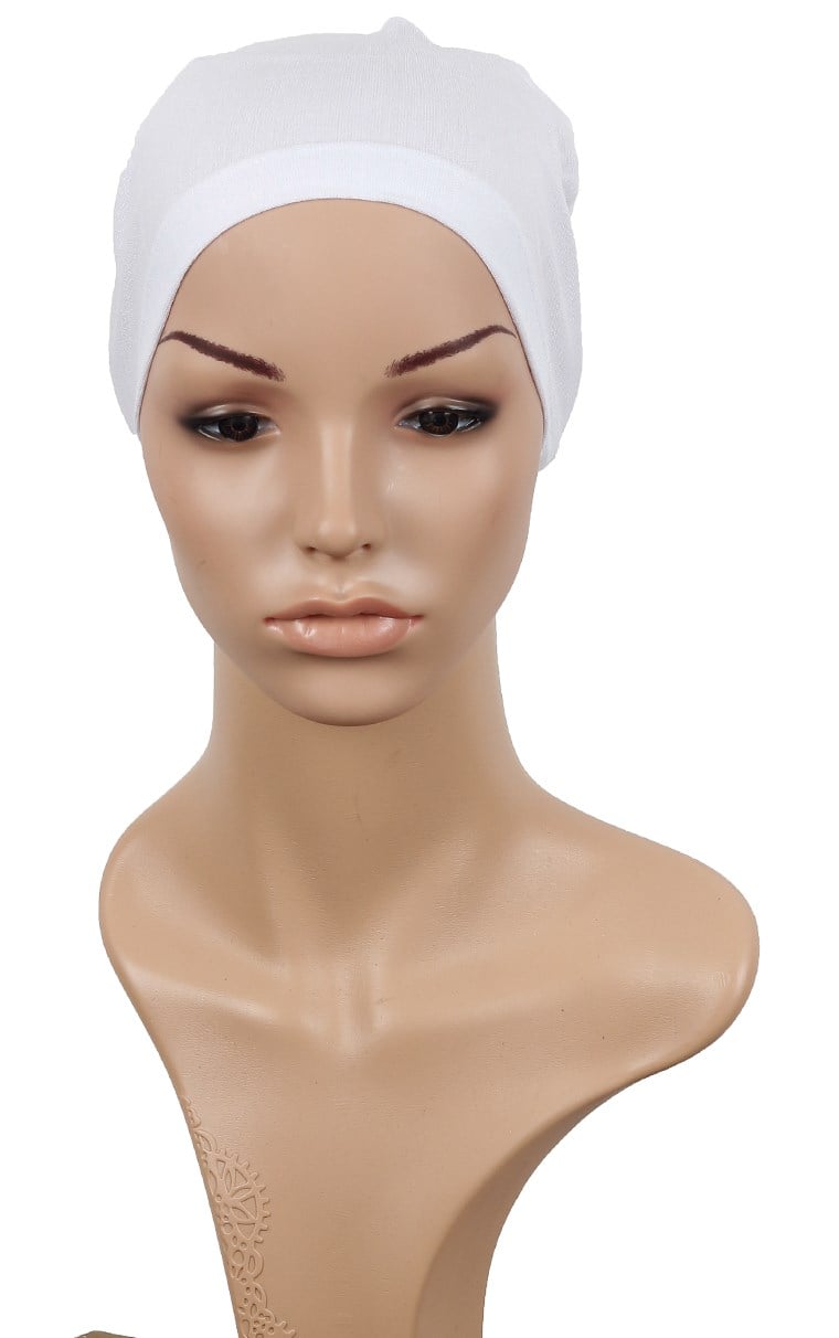 Likralı Bağlı Bone 2509-1 Beyaz