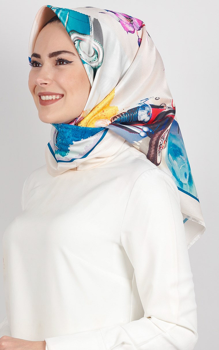 Piramit Tafta Dijital Eşarp 1922-5