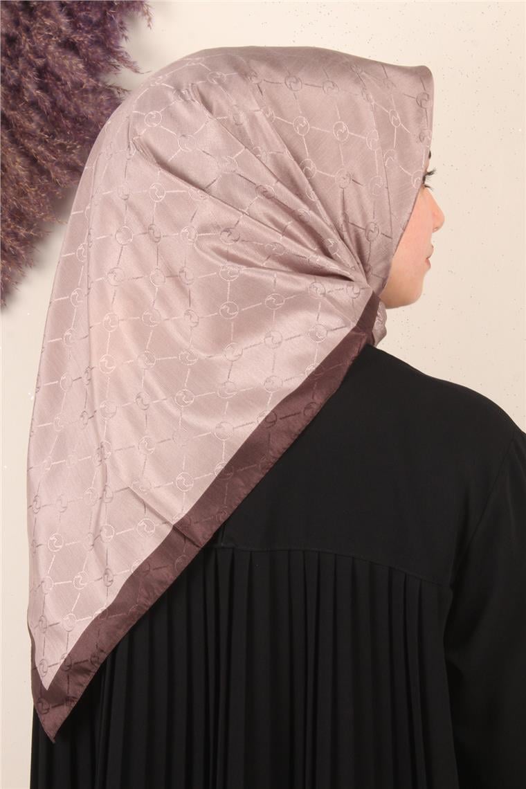 Fashion Monogram Eşarp 8089-12 Miskli Kahve