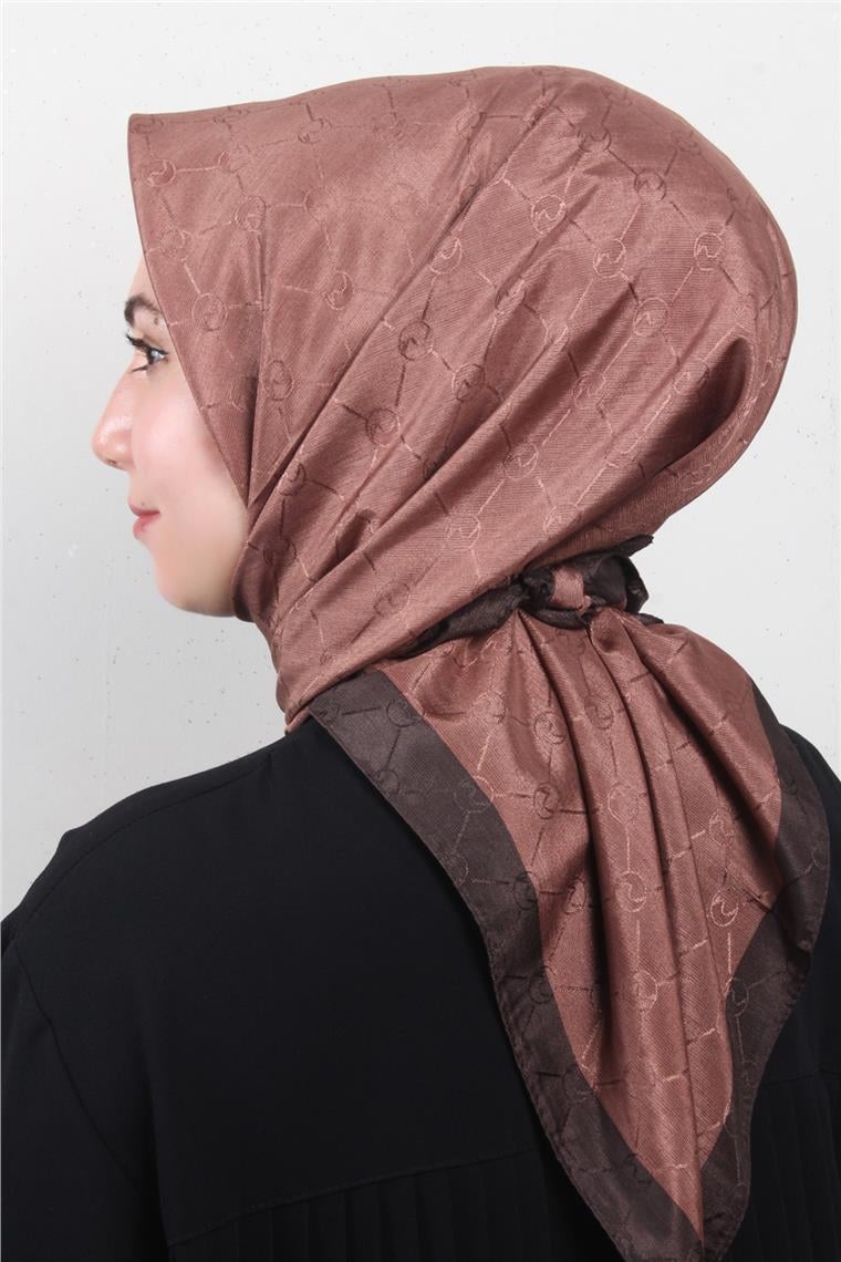 Fashion Monogram Eşarp 8089-14 Kızıl