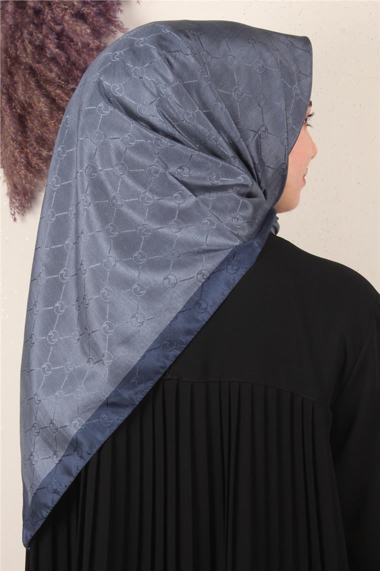 Fashion Monogram Eşarp 8089-16 İndigo