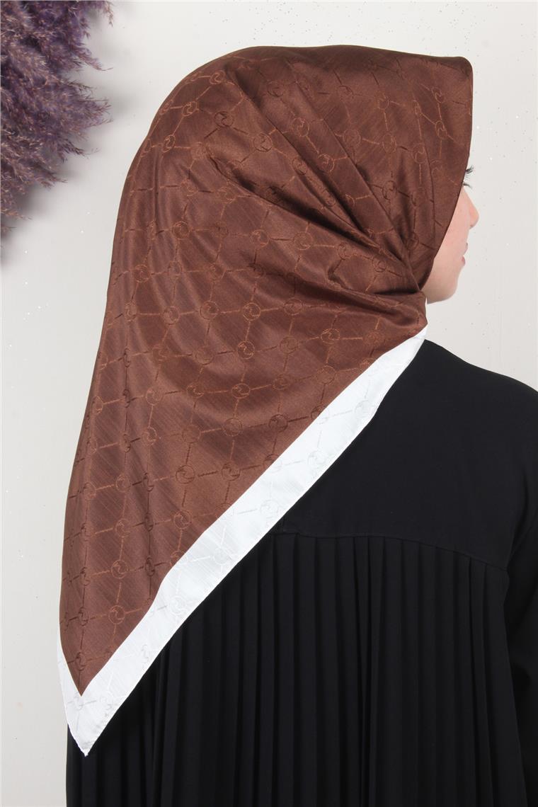 Fashion Monogram Eşarp 8089-8 Çikolata Kahve