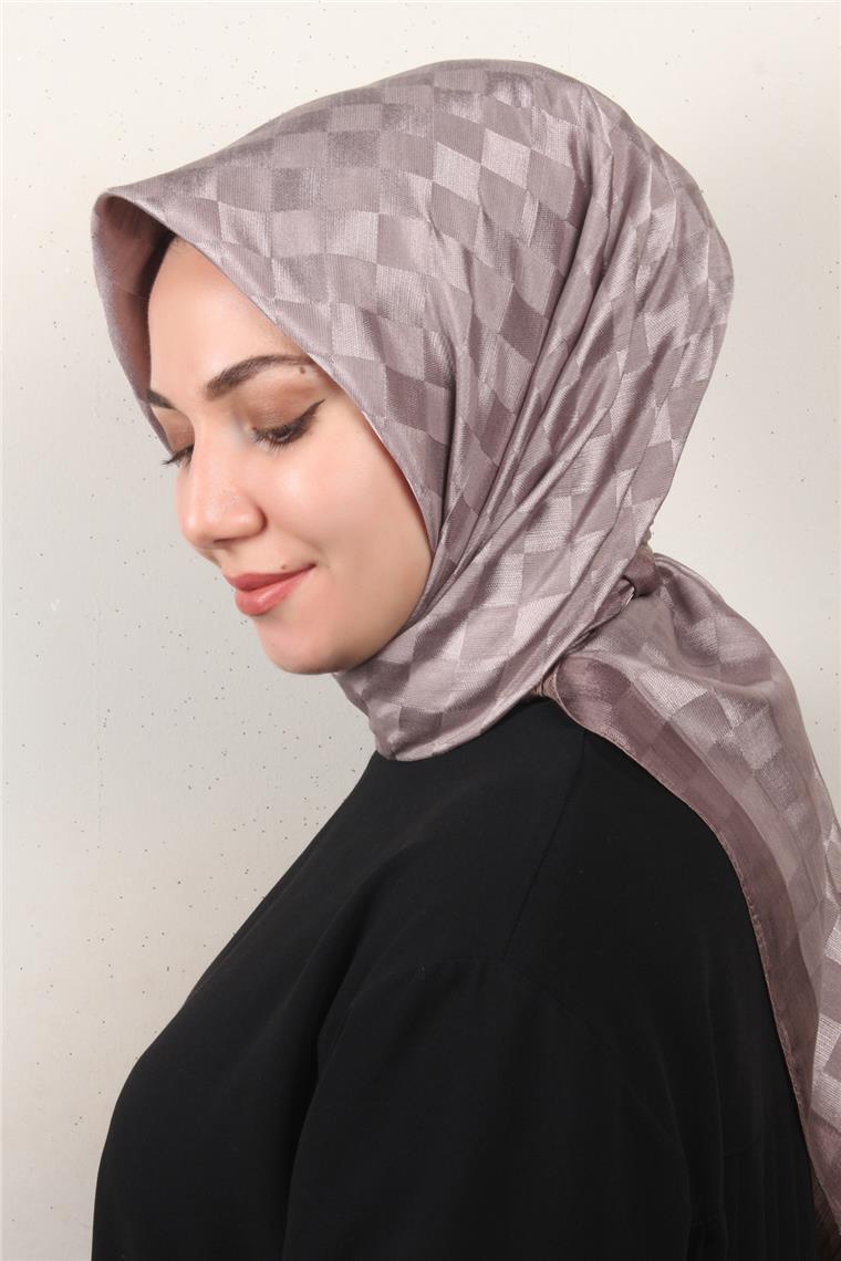 Fashion Monogram Eşarp 8090-11 Koyu Pudra