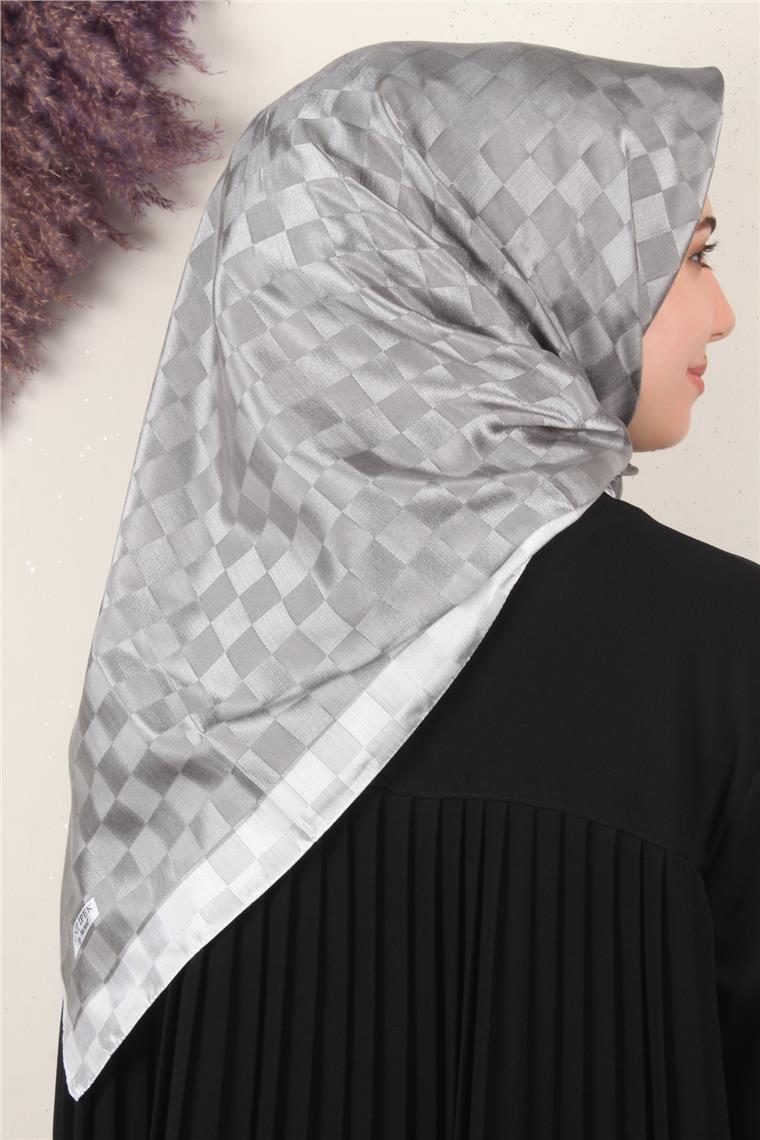 Fashion Monogram Eşarp 8090-17 Gri