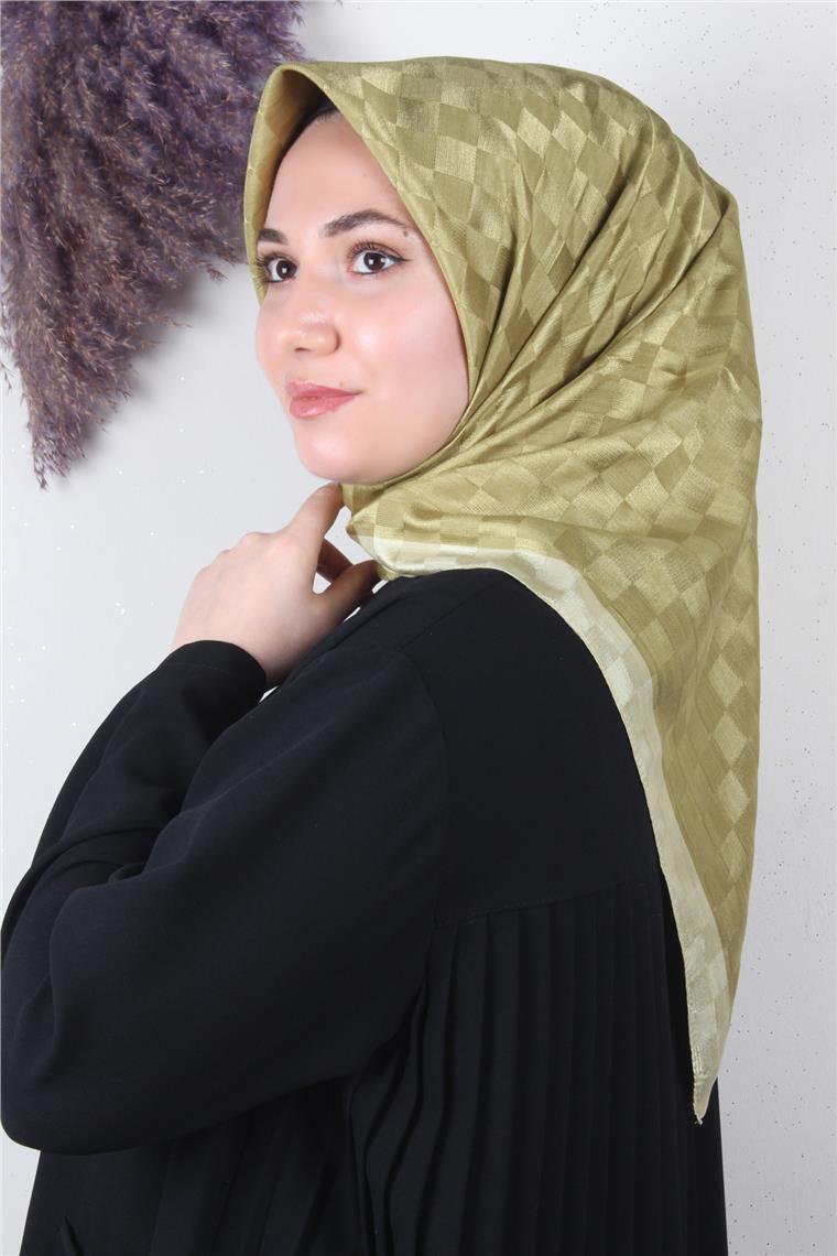 Fashion Monogram Eşarp 8090-2 Fıstık Yeşili