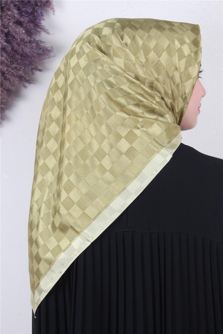 Fashion Monogram Eşarp 8090-2 Fıstık Yeşili