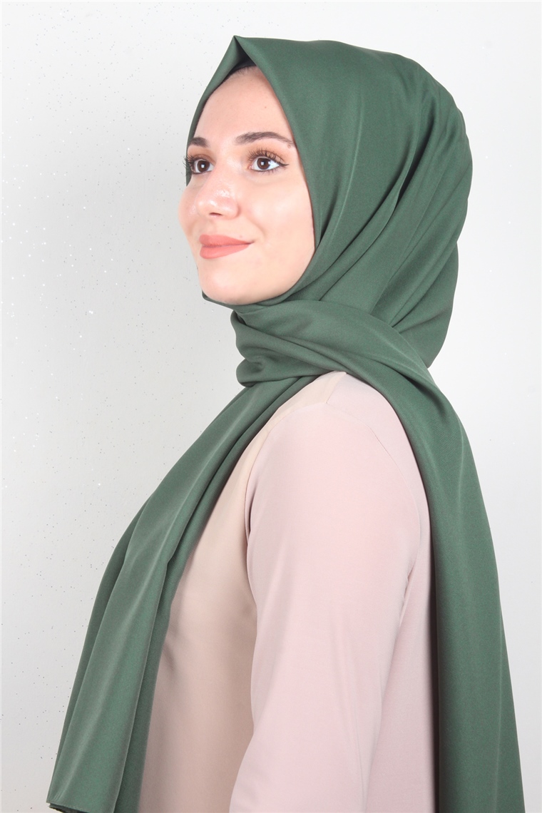 Fiesta Düz Krep Şal 2742-11 Koyu Yeşil
