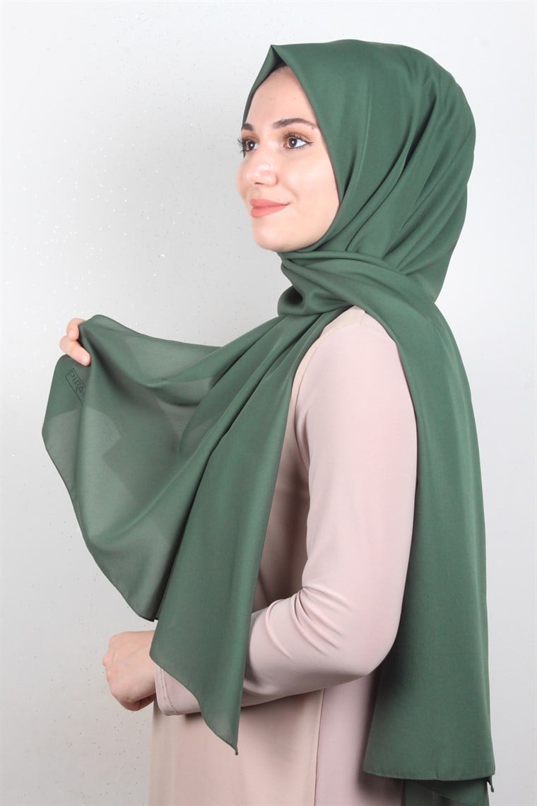 Fiesta Düz Krep Şal 2742-11 Koyu Yeşil