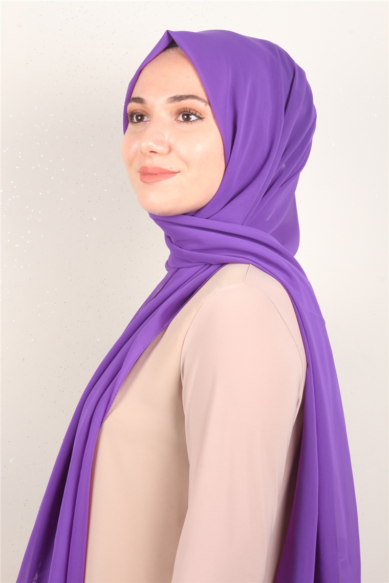 Fiesta Düz Krep Şal 2742-15 Açık Mor