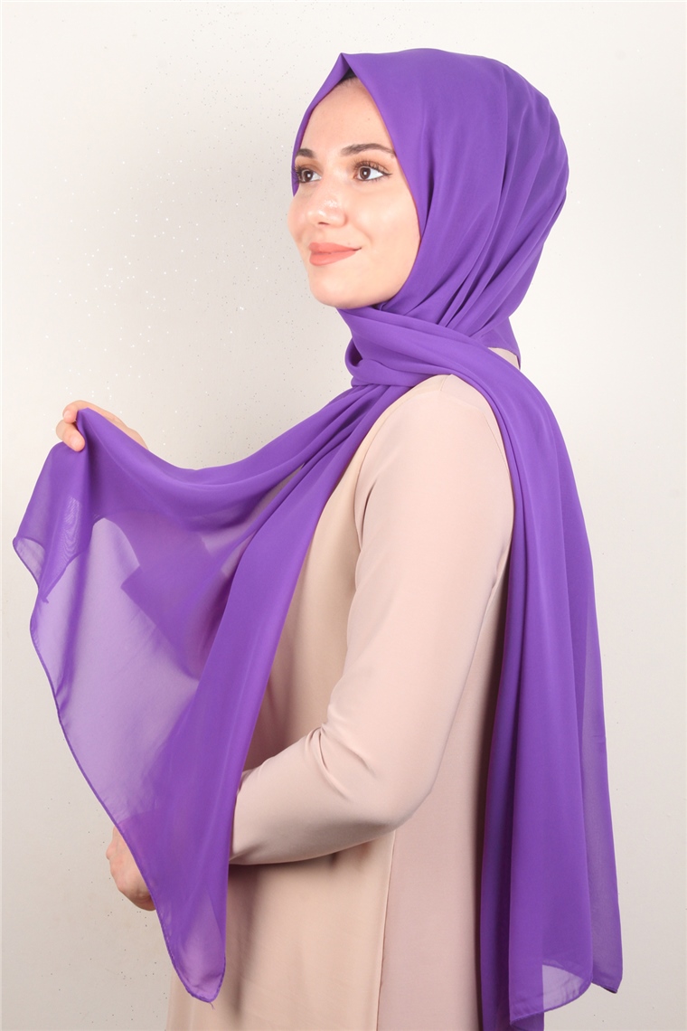 Fiesta Düz Krep Şal 2742-15 Açık Mor