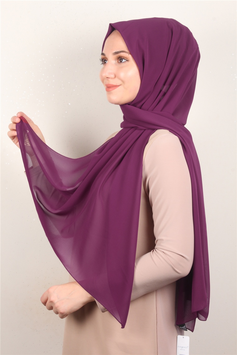 Fiesta Düz Krep Şal 2742-56 Mürdüm