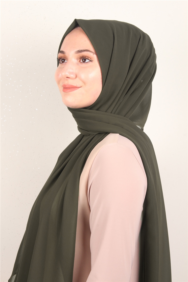 Fiesta Düz Krep Şal 2742-60 Kahverengi