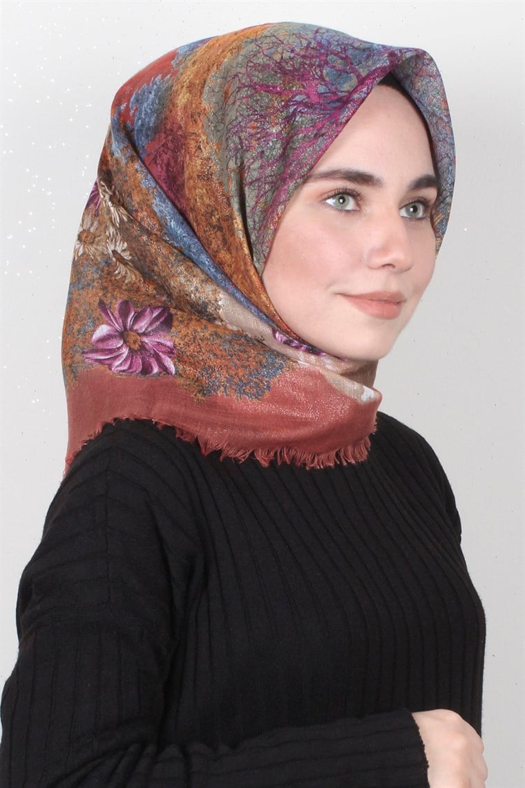 Fileli Coton Eşarp 1670-9