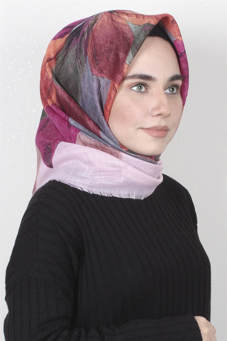 Fileli Coton Eşarp 1671-5